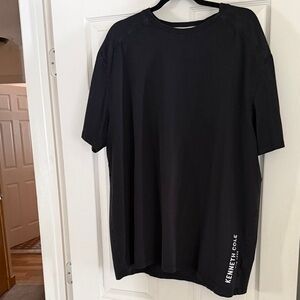 Kenneth Cole Black Short Sleeve Crewneck Tee with Side Logo